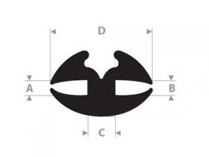 Raamrubber zwart 3-5 mm.